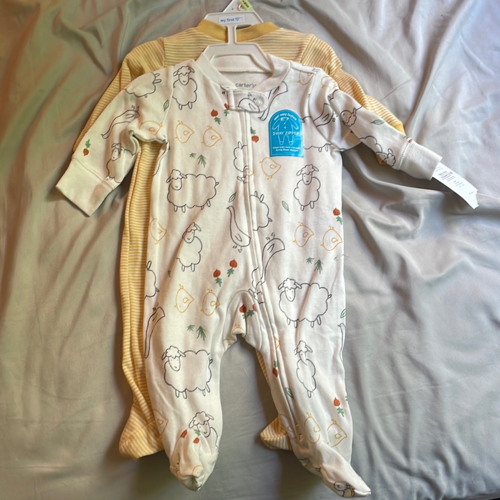 2 Footie Onesies. 3 Month